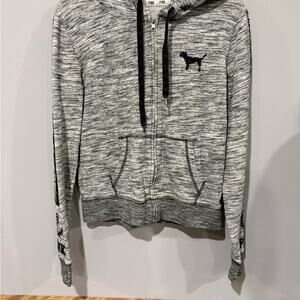 Y2K Style Victoria’s Secret PINK Sequin Dog & Sleeve Logo Hoodie - Small